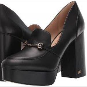 Sam Edelman Black Aretha Horsebit Leather Platform Loafers